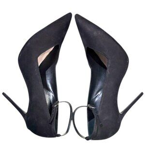 Aqua Kailana Andle Strap Black Stiletto Heels with Pointed Toe Size 10